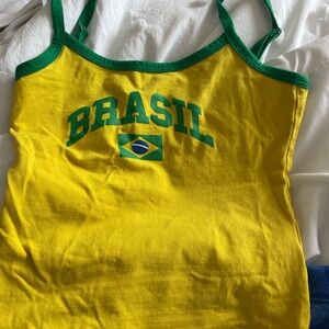 Edikted Yellow and Green Brasil Tank Top